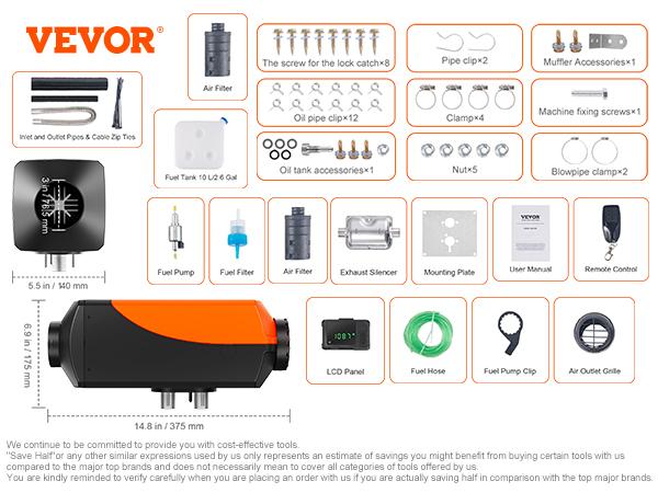 

SucceBuy 8 кВт Bluetooth Дизельный воздушный отопитель 12 В Дизельный отопитель с автоматической регулировкой высоты Дизельный парковочный отопитель для прицепа