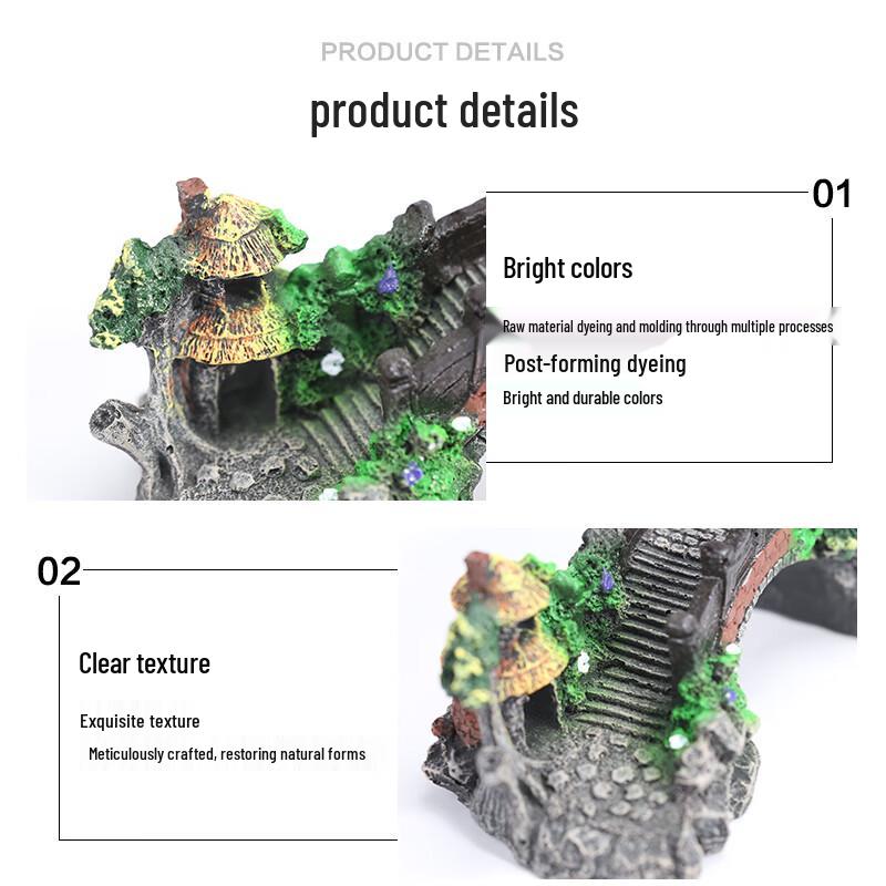 Aquarium Harz Stein Bogenbrücke Versteck Dekoration