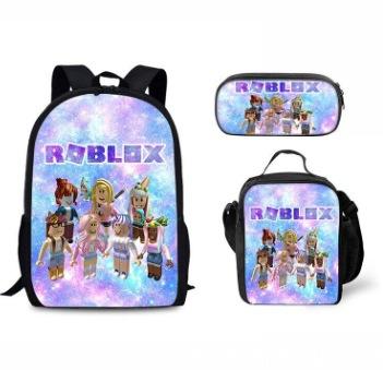 Roblox Student Schoolbag Korean Version Of Primary And Secondary School Backpack Ins Style Fashion Trend Backpack Three-Piece Set