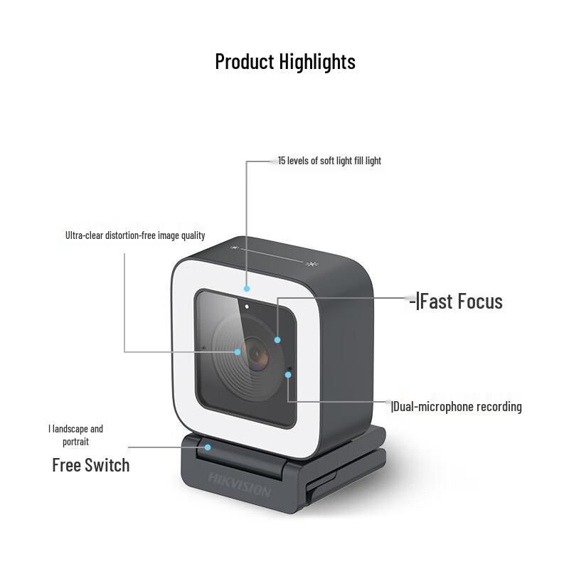 Hikvision DS-U28 4K USB Webcam with Autofocus and Mic (CN version)