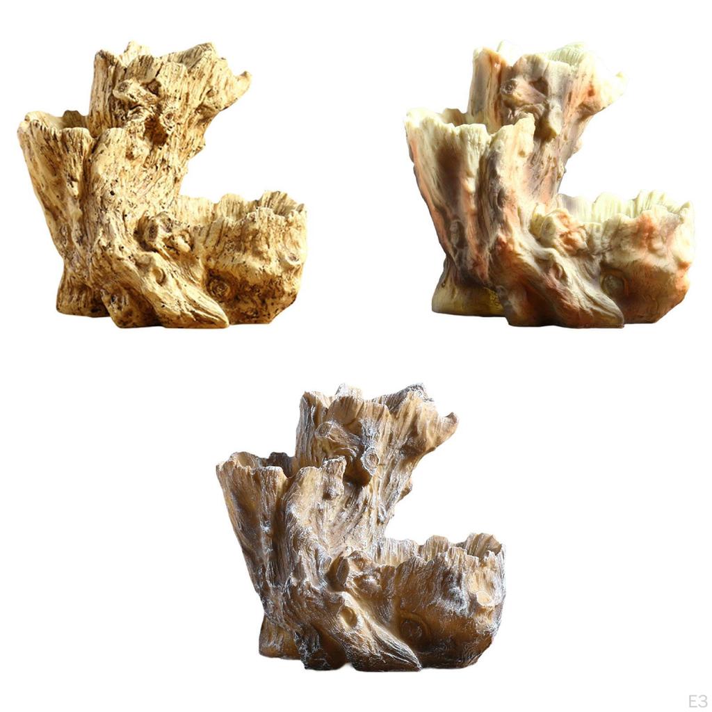 Květináč Kontejner Umělá Dřevěná Figurka Simulovaný Pařez Pryskyřičný Květináč Rostlina