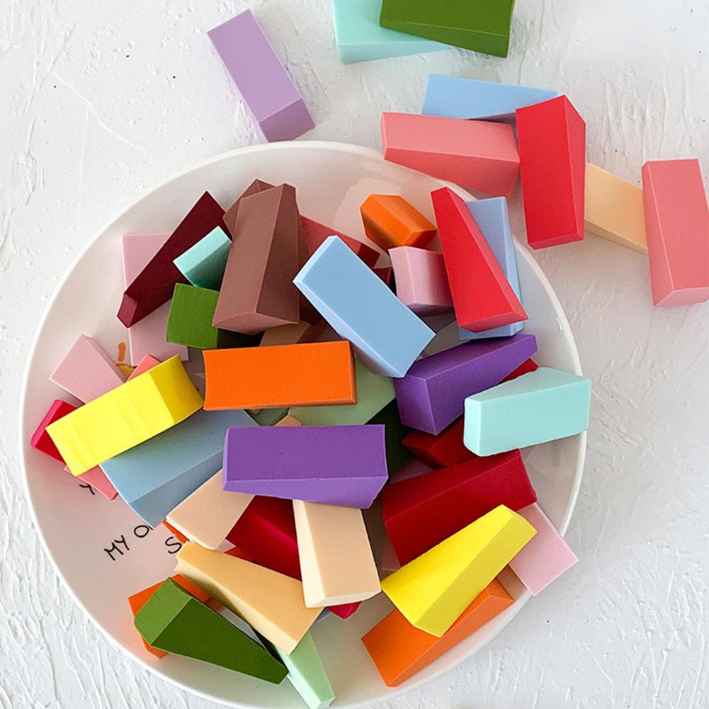 50Pcs Mix Colors Nail Sponge Triangle Soft Tool DIY Gel Polish Painting Foams Color Shadow Makeup Sponge