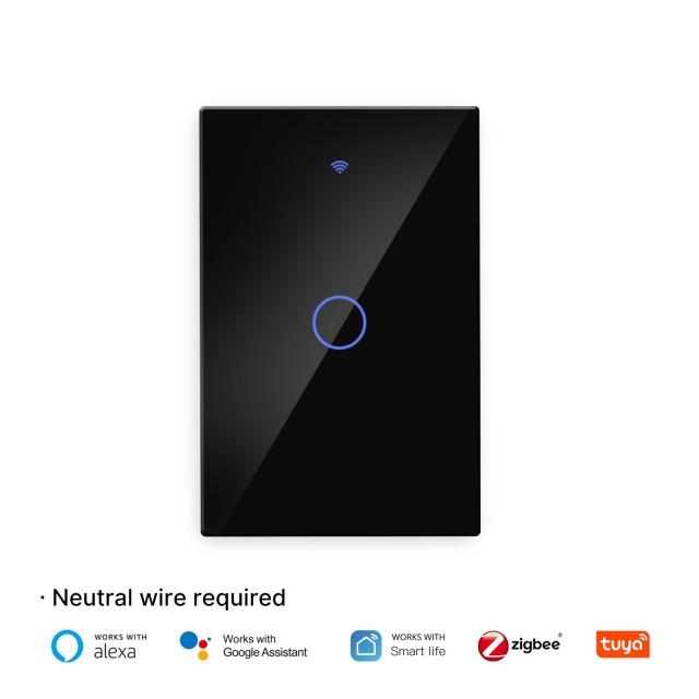 US Standard WiFi +RF433 Doodle Smart Switch App Remote Control Smart Home Matter Tuya Smart Switch 118mm*72mm&US Standard