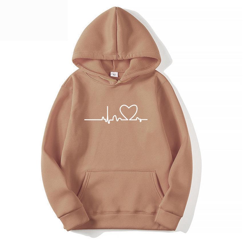 Trendy Cross-Border Couple Hoodies: Autumn/Winter Velvet Print with Kangaroo Pocket