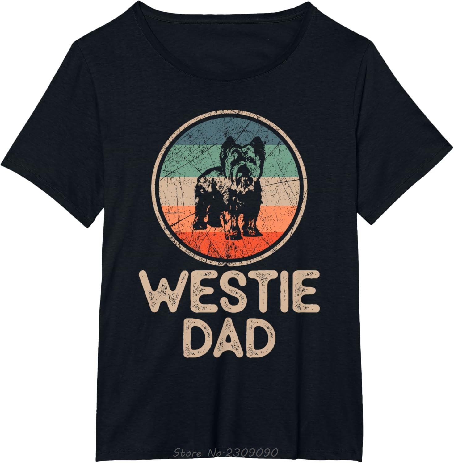 

Westie Dad Dog T-shirt West Highland Terrier Westie Lover Vintage Gifts Summer T Shirt Fashion Cotton Tshirt Mens Clothing S разноцветный