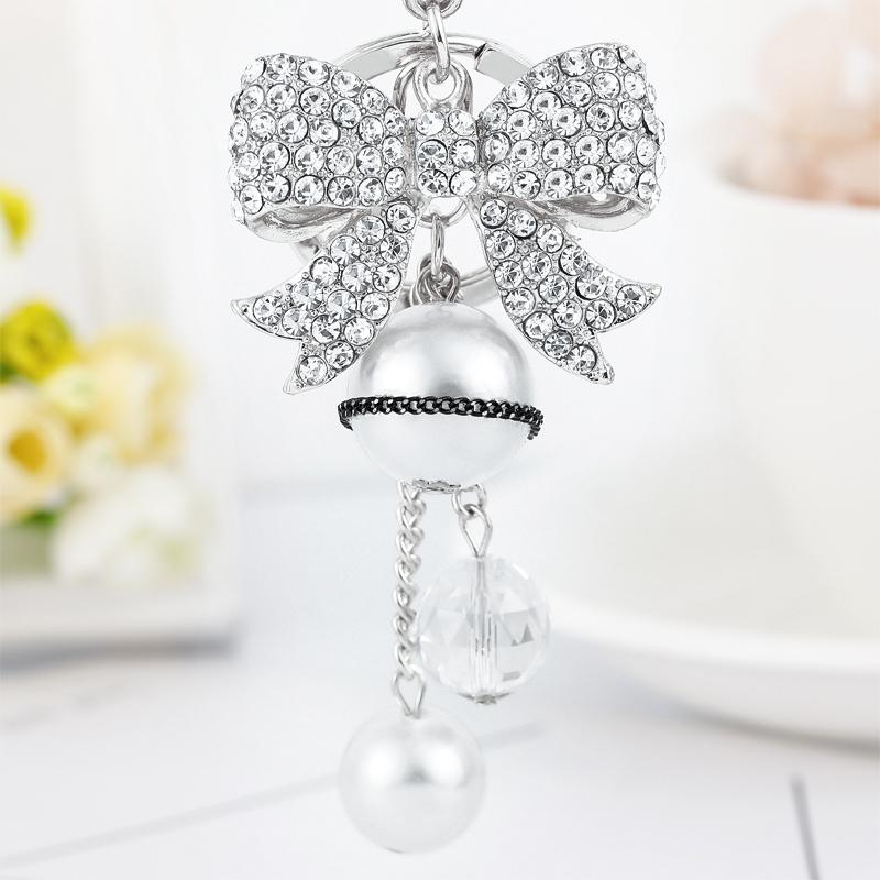 Easya 2024 Fashion Butterfly Bows Luxury Glitter Keychains High Quality Bags Decorate Wedding Gifts for Guests