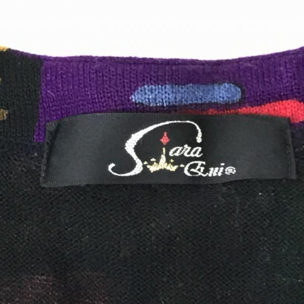 80s-90s Style Sara Gni Coogi Pattern Sweater/Men’s Size M/Black×Red×Purple/Bold Knit(USED)