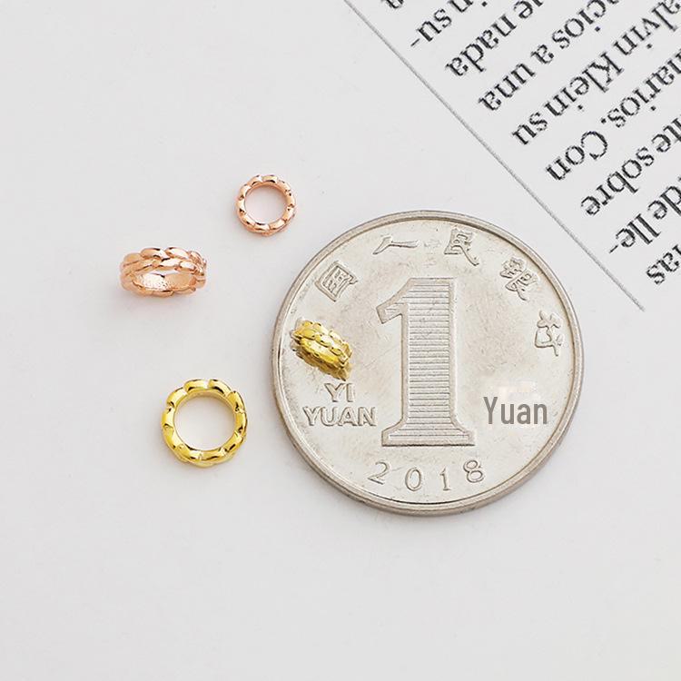 Gold-Plated S925 Sterling Silver Wheat Ear Spacer Beads for DIY Jewelry