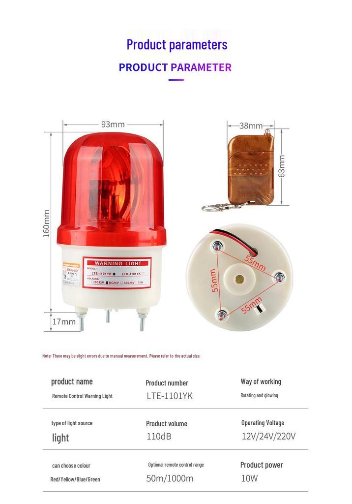 Wireless Long-Range Alarm: Flashing Strobe & Sound Alert with Remote Control