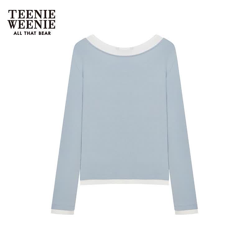 Teenie Weenie Women's Bear Letter Long Sleeve T-shirt