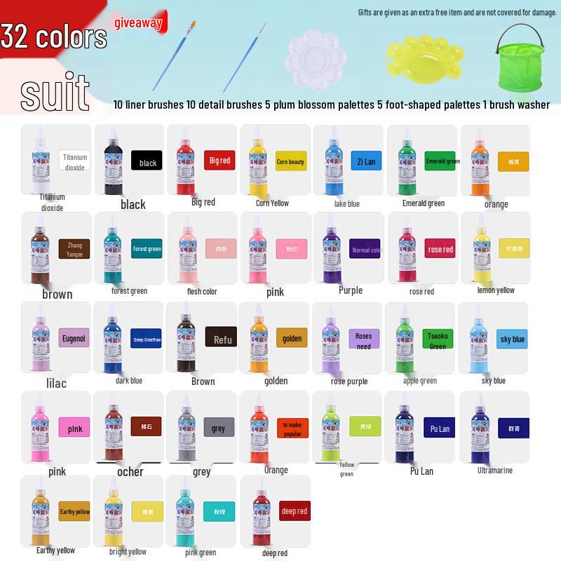 100ml Acrylic Paint for Plaster Doll, Fluid, Graffiti, Wall & Art Painting