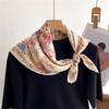 70cm New Fashion Cotton Square Scarf Women Floral Print Design Bandanas Lady Scarves Headband Handkerchief Hair Luxury Brand