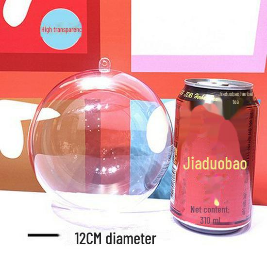 

Прозрачный пластиковый подвесной шар-украшение - открывающийся, круглый, для рождественских украшений и украшений для детского сада