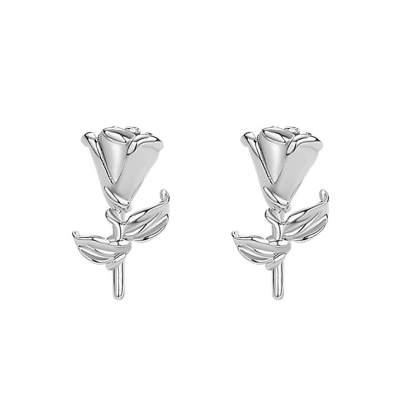 

Новые японские и корейские серьги Niche Temperament Rose, универсальные французские ретро-серьги