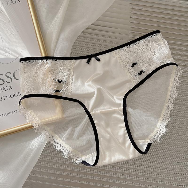 Ladies Court Pure Desire Style New Lace Sexy Bow Sweet and Comfortable Briefs Underwear