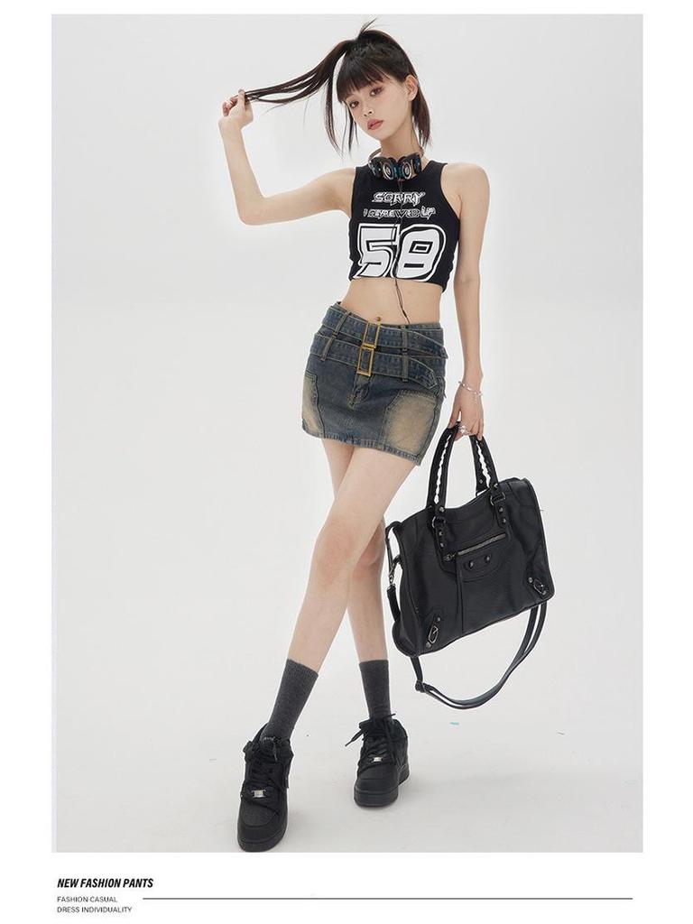 2023 Sommer High Waist Retro Jeansrock – Slim Fit für Damen