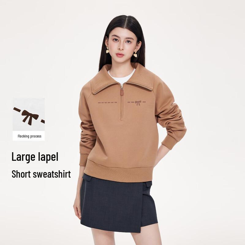 

FivePlus Women s Retro Lapel Long Sleeve Sweatshirt L