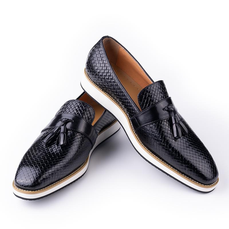 

Wholesale Casual Shoes for Men Leather Walking Shoe Designer Black Coffee Leather Office Business Loafers GENUINE Leather Male 47 чорний