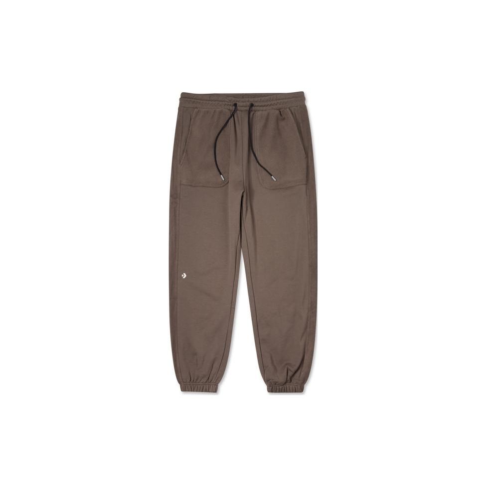 

Converse однотонный логотип с эластичной резинкой на талии, свободные бархатные повседневные спортивные брюки, мужские брюки орехового цвета 10023521-A04