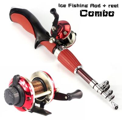 Ice Fishing Rod and Reel Combo Portable Telescopic Fishing Pole with Trolling Reel