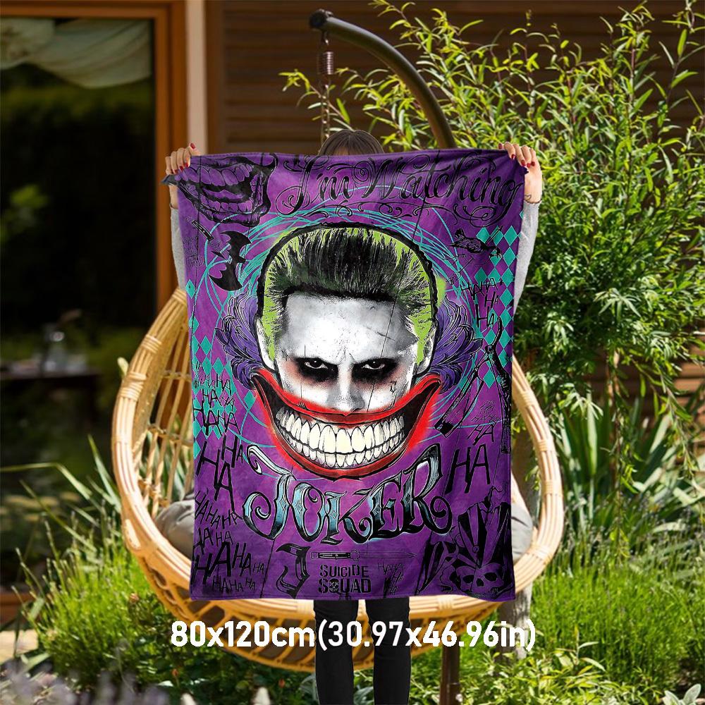 

1PC Joker Outdoor Flannel Blanket Soft Plush Decor for Picnics, camping,Bedroom, Playroom, Office1140A 80x120cm(31x47inch)
