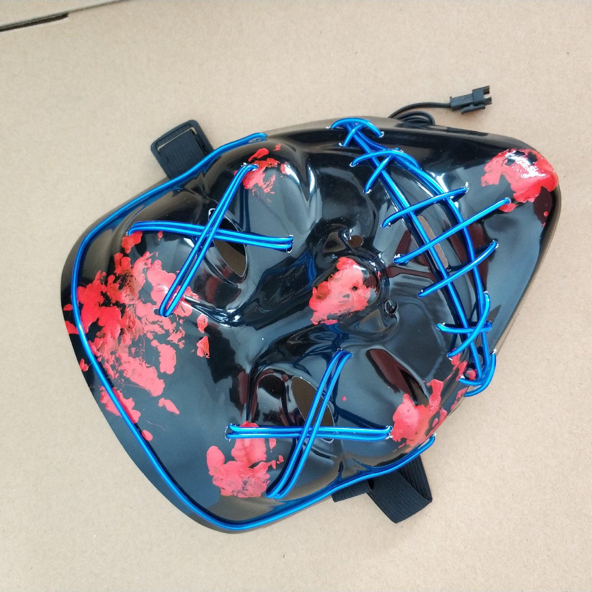 LED V-Shaped Fluorescent Skull Mask for Halloween