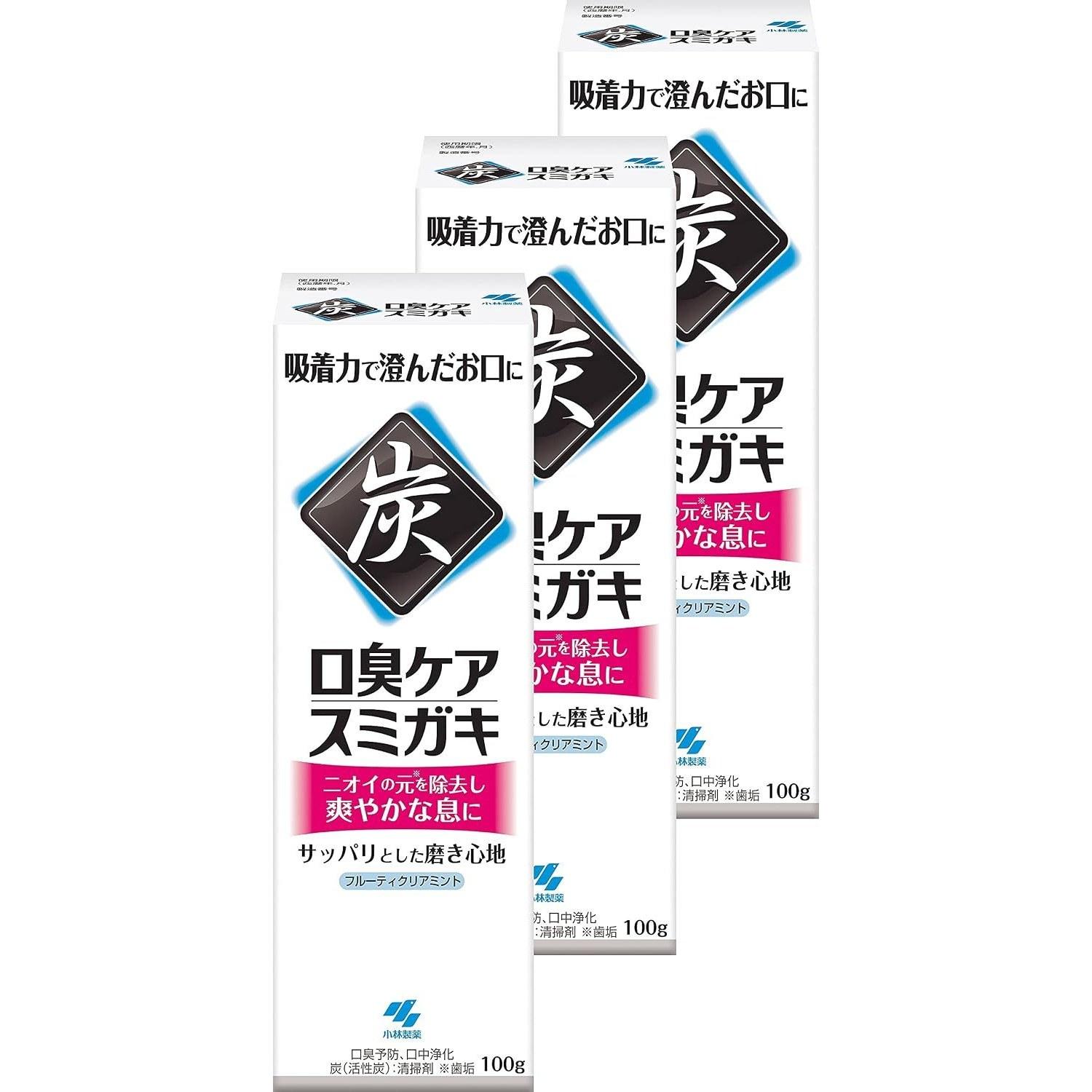 Sumigaki bulk purchase charcoal included (cleaning agent) breath freshening toothpaste fruity clear mint scent 100g3 pieces