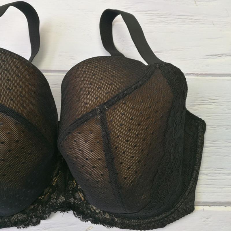 European and American Large Size Thin Molded Cup with Underwire Bra To Accommodate Large Breasts Women's Bra