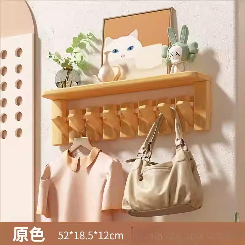 Modern Nordic Solid Wood Wall Mounted Clothes Hanger Luxury Living Bedroom Storage Rack Creative Home Furniture
