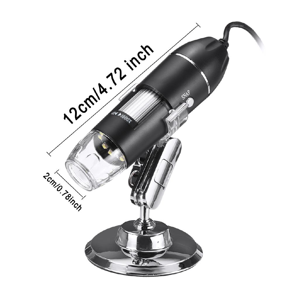 DC 5V ABS 1600X2MP Ajustabil 1080P 8 LED Microscop Digital Type-C / M Icro USB Lupa Electronică Stereo Endoscop USB Pentru PC Telefon