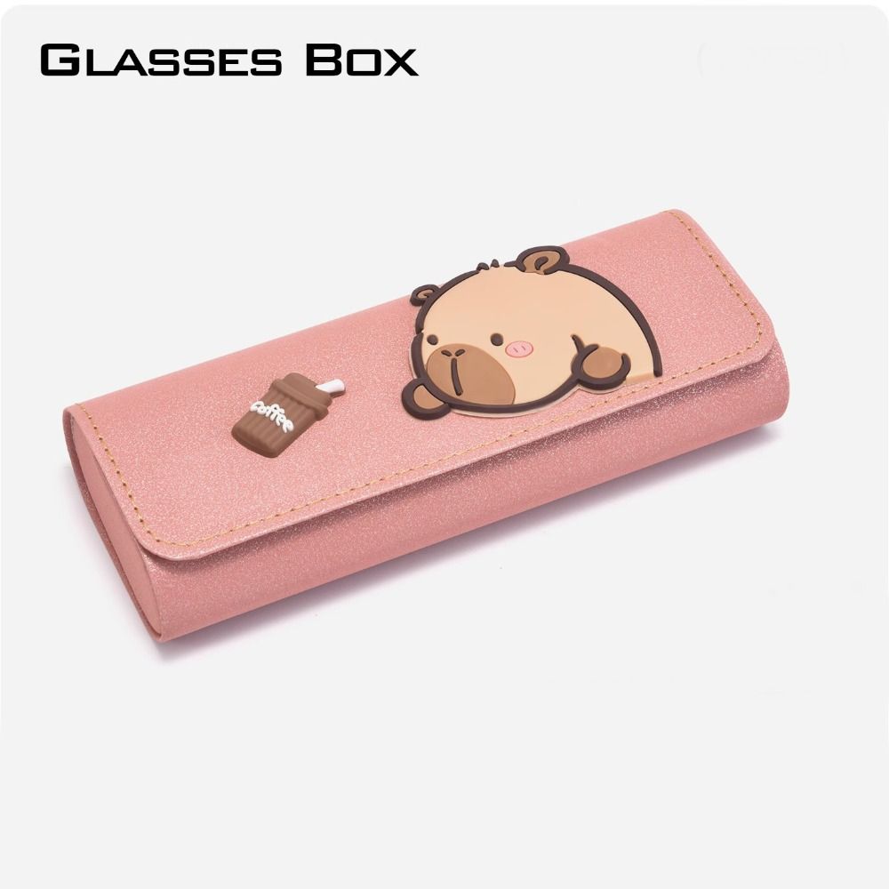 Printed Printing Glasses Case Cute Eyeglasses Holder Simple Capibara PU Glasses Box  Outdoor