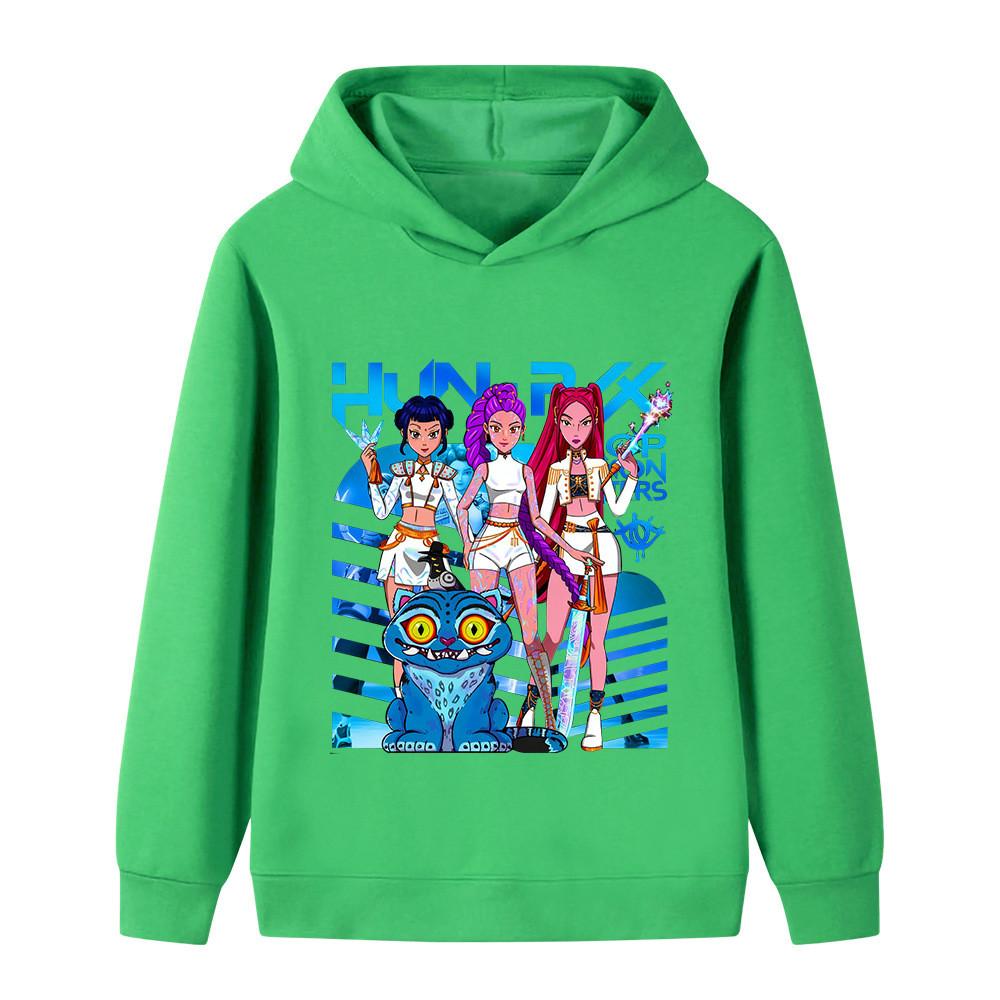 B1231 Kids Boys Girls Kpop Rumi Zoey Mira Print Long Sleeves Hoodie