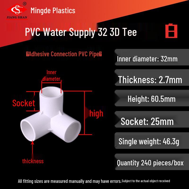 PVC Vícesměrné 3D Plastové Fitinky pro Vodovodní Potrubí (Pravoúhlý, Čtyřcestný, Pěticestný, Šesticestný T-kus)