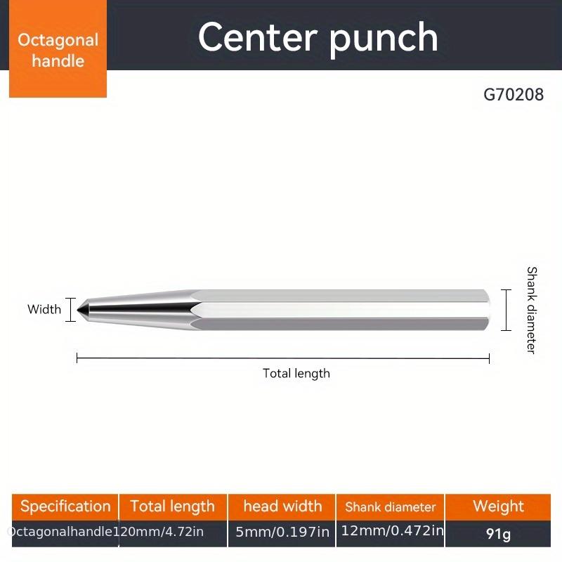 High Hardness Center Punch Non-slip Handle Tapered Punch Point Punch Locator Metal Drill Mark Center Punch Fitter's Chisel Punch
