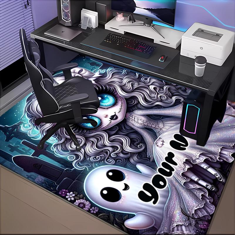 1PC Custom Name Gothic Doll And Ghost Theme Floor Mat Ideal for Living Room, Game Rooms, Office, Bedroom,Floor Mat Playful Design163
