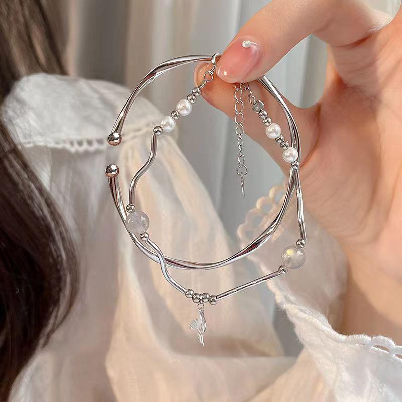 

Женский браслет-подвеска с жемчужной строчкой «Рыбий хвост» Ins Niche Design Advanced