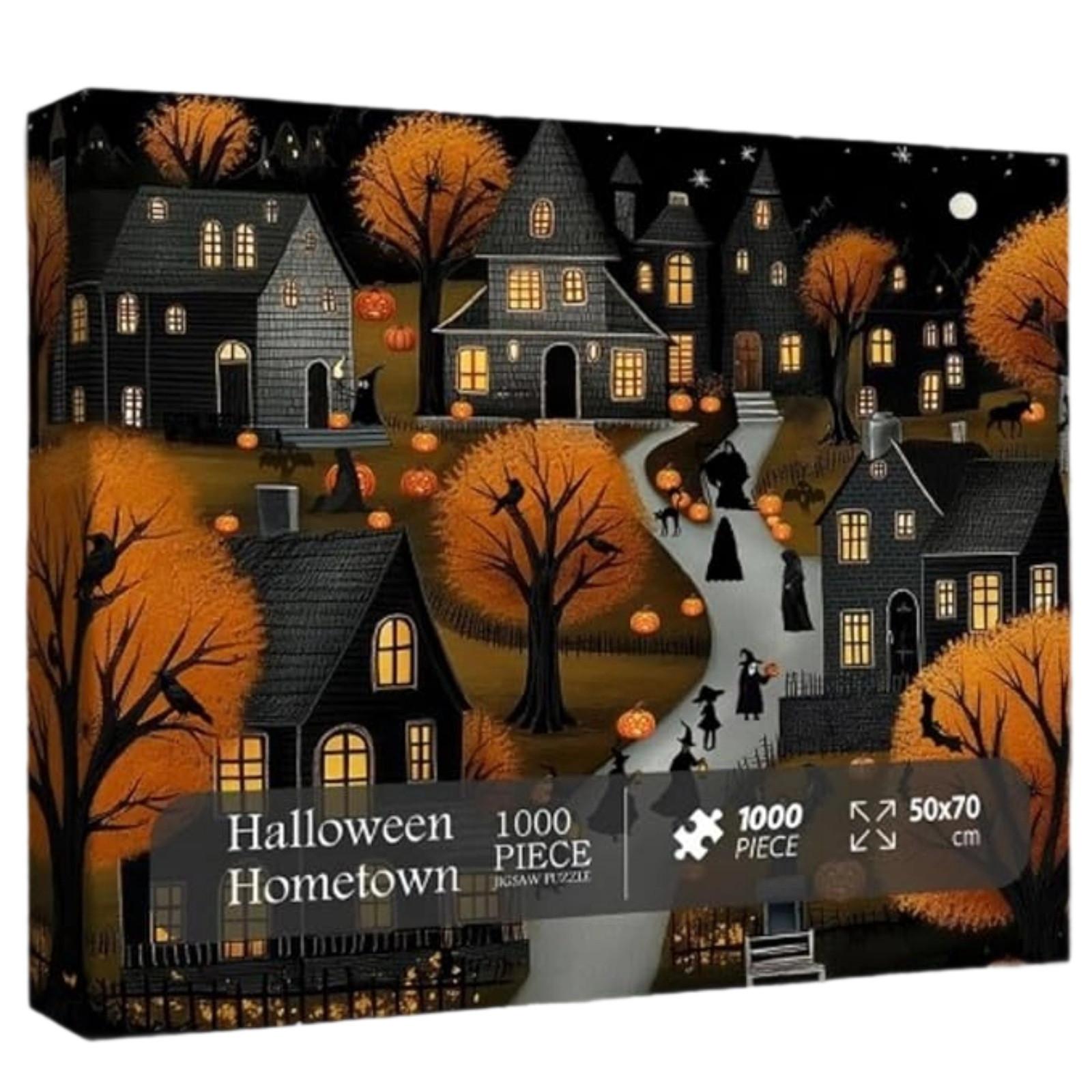 

Пазл на Хэллоуин 1000 деталей, Пазл на Хэллоуин, Пазлы на Хэллоуин, Пазл с привидениями, Винтажный пазл на Хэллоуин One Size