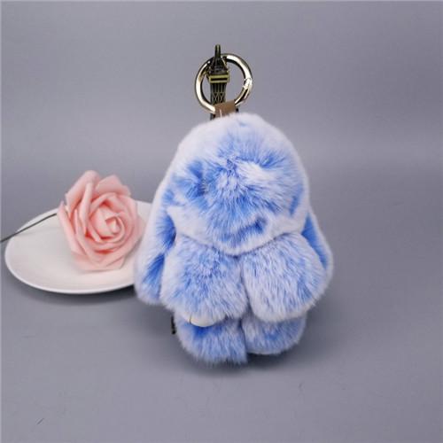 13CM Mini Frost Rabbit Women Cute Plush Fur Pompom Bunny Key Chains On Bags Car Trinket Wedding Party Toys Gift Bag Charm