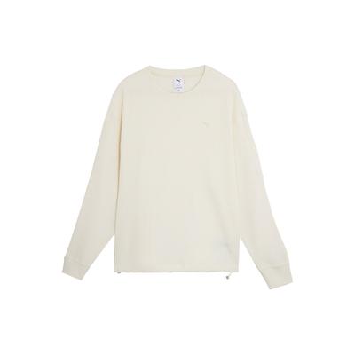 Puma Navy Series Solid Color Knitted Casual Round Neck Long Sleeve Sweatshirt Unisex Sweatshirt White 623128-65