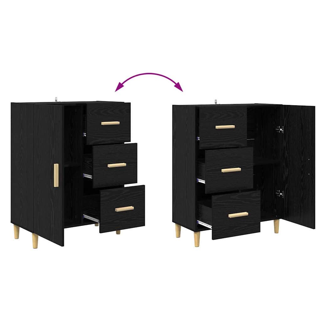 Highboard Black Oak Effect 69.5 x 32.5 x 180 cm