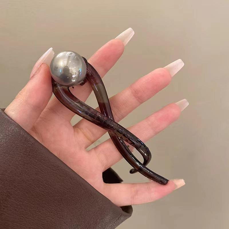 

Ретро акриловые заколки для хвоста, модные заколки с жемчугом и акулой, заколки для волос, заколки, аксессуары для волос для женщин, головные уборы one size ржавый