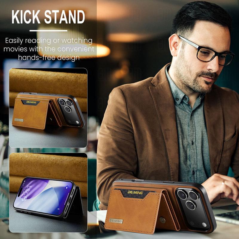 2 In 1 Detachable Magnetic Leather Phone Case for IPhone 17 Air 16 15 14 13 12 11 Plus Pro Max Wallet Cover Cards Holder Pocket