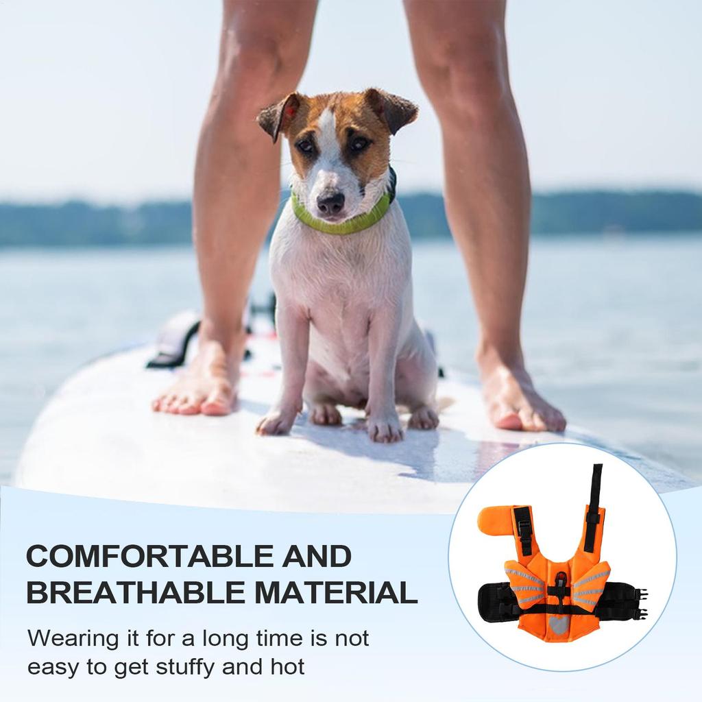Dog Swimming Vest Water Safety Swimsuit Floating Reflective Adjustable Jacket For Rescue Puppy Boating Swimming Pool Beach