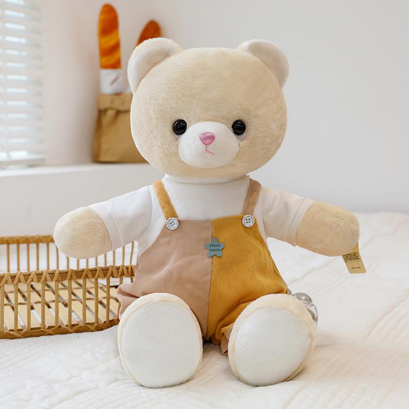 Cartoon Fresh Couple Bear Plush Toy Bed Press Doll Qixi Gift Suspenders Confession Bear Doll