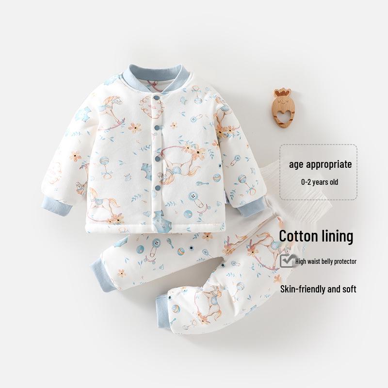 Infant Padded Cotton Winter Outfit: Warm Baby Boy Autumn/Winter Set 80 cm