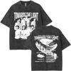 Gewaschenes Vintage Unisex Damen Koreanisch Kpop ATEEZ Welttournee Towards The Light Will To Power T-Shirt Kurzarm Cool Streetwear