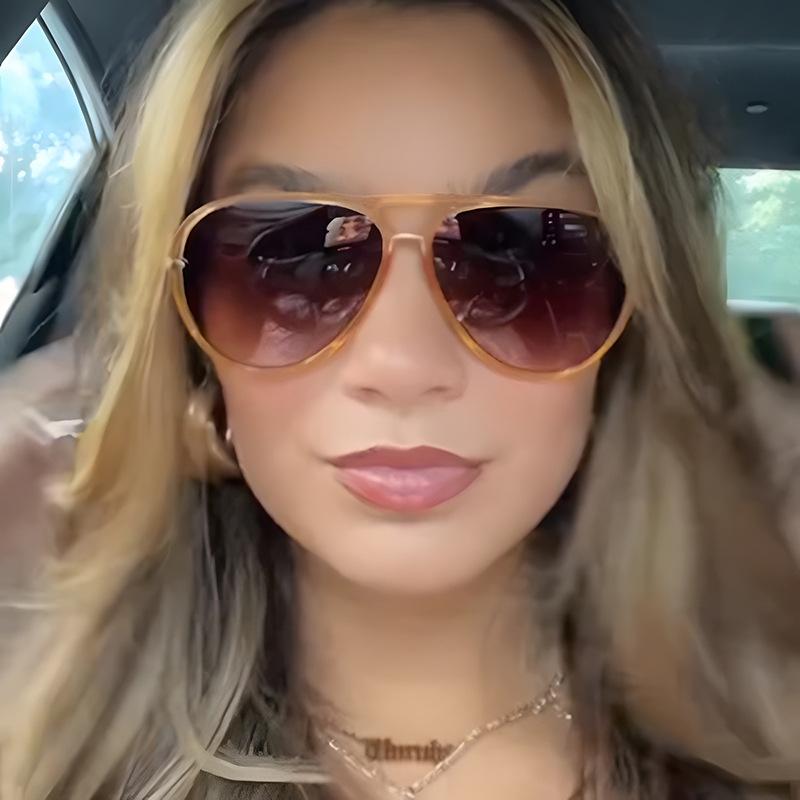 New Retro Pilot Double Beam Gradient Women Sunglasses  Personality Candy Color Design Trendy Casual Men Uv400