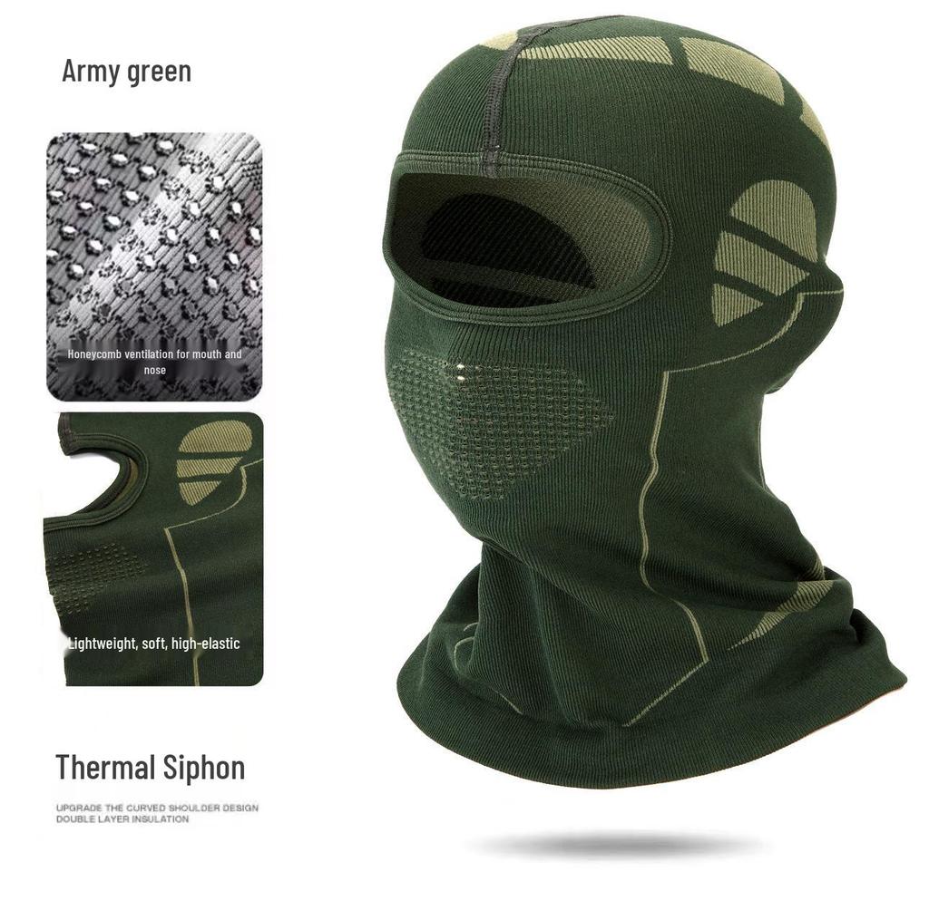 Zimowa wiatroodporna maska na twarz i komin rowerowy: Ciepłe, Grube, Oddychające, Odporne na Zimno do Narciarstwa i Aktywności na Świeżym Powietrzu