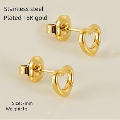 Fashion Women Men Silver Color Gold Stainless Steel Round Mini Stud Earrings Piercing Jewelry