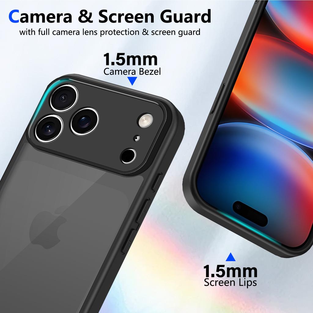 Hülle Für iPhone 17 Pro Max 16 15 14 Plus 13 12 11 Pro Max 17Air 16e Matt Transparent Linsenschutz Armor Stoßfeste Abdeckung